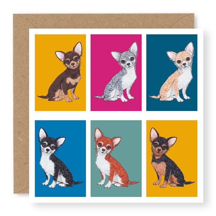 Whiskers Chihuahua for wholesale by Jane Buurman Handmade (Greetings Cards)