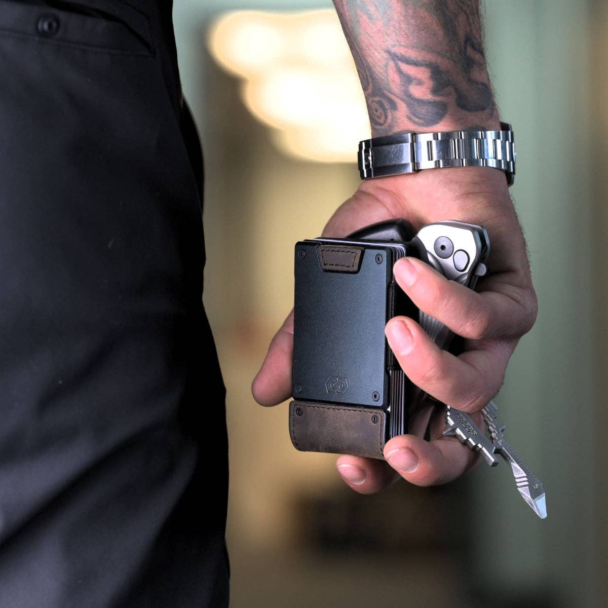 PROOF Wallets - Wholesale Wallet - Men's - PROOF Wallet | The Founder | Top Grain Bomber Leather & Dark Gunmetal1