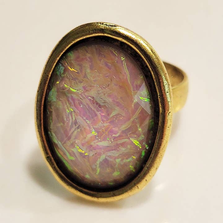 Grote cameoring in paarse opaal voor wholesale door Fizz