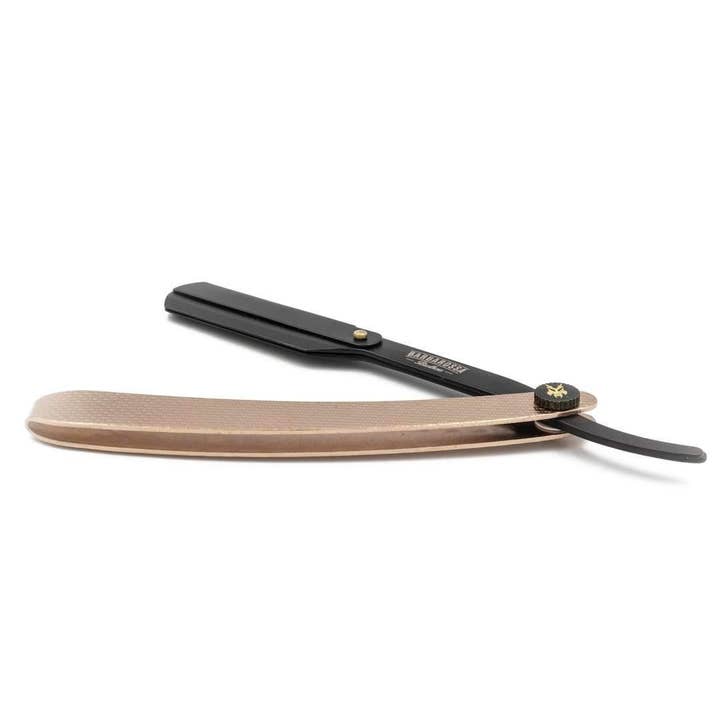 Black Friday - Cut Throat Razor - The Jolly Roger - 24k Rose Gold for wholesale by Barbarossa Brothers Online