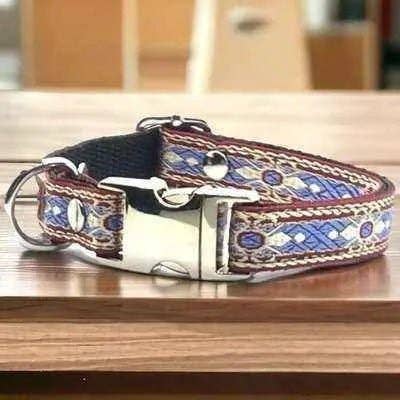 Bespoke Elegance Custom Cotton Pup Collar with Engraved Charm for wholesale by Finnigan