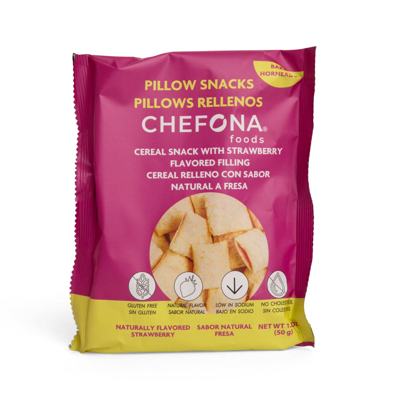 Chefona Foods – Engroshandel Snackbars – Glutenfri pillow-cereal snacks - jordbær1