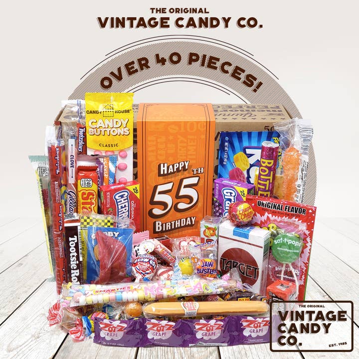 Vintage Candy, LLC – Engroshandel Vingummi – 55 års fødselsdag Retro Candy Gave