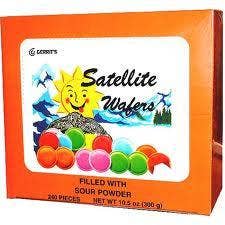 I Got Your Candy - Wholesale Hard Candy - Gerrit's Satellite Wafers Sour Powder 10.5oz - 240ct2