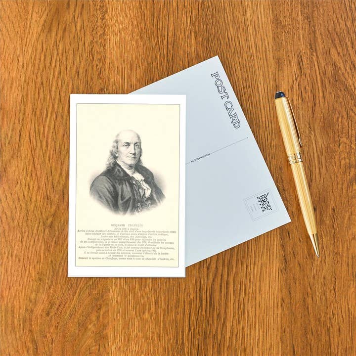 Found Image Press - Wholesale Postcard - Postcard PT-146 Engraving of Benjamin Franklin1