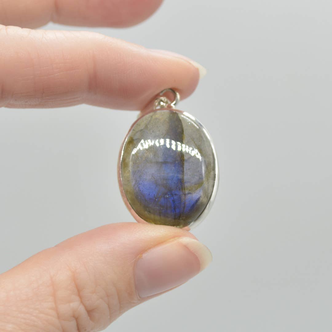 Oriental Direct Craft Supplies - Wholesale Individual Charm/Pendant - Labradorite Pendant in 925 Silver, 2.3cm-3.5cm, No Chain7