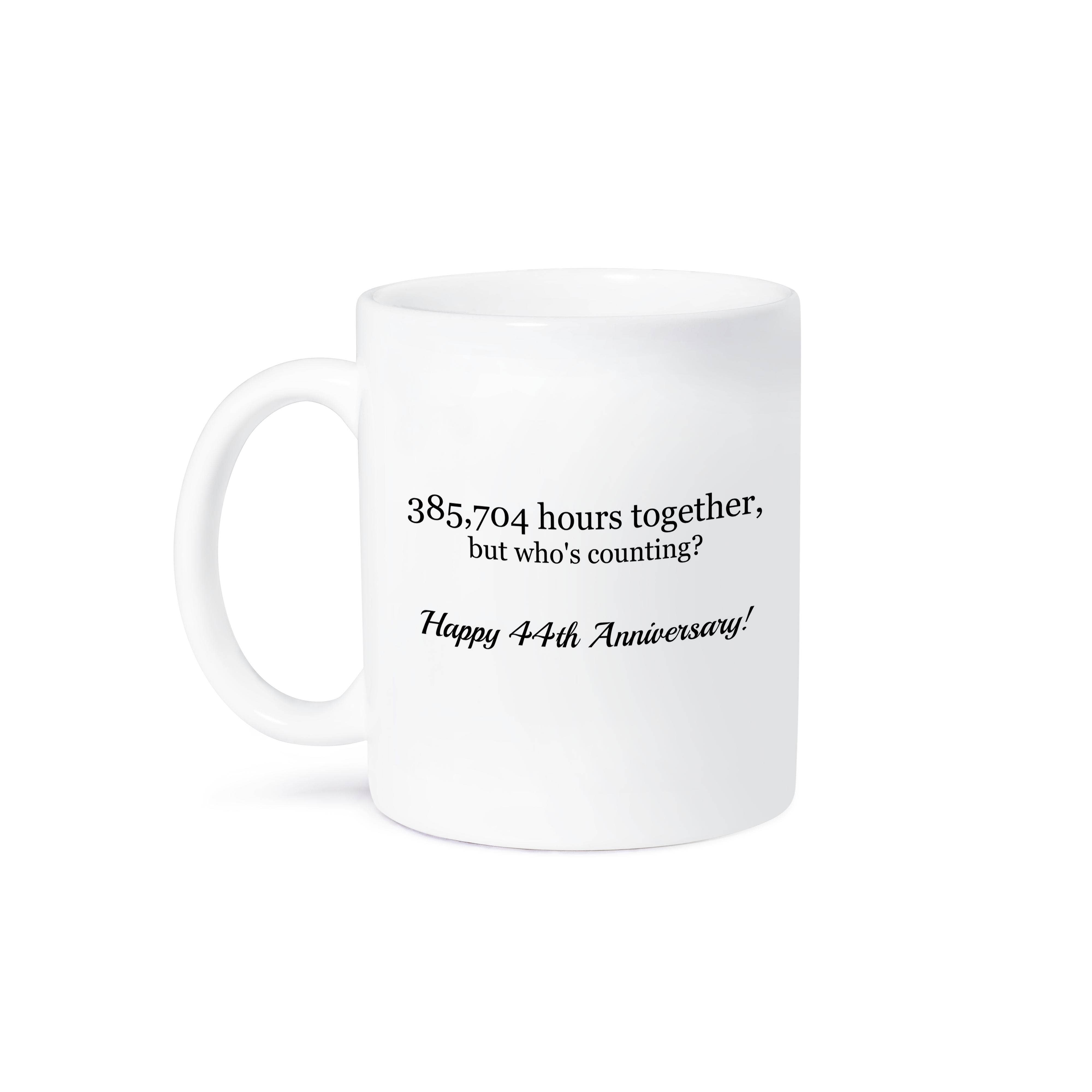 3dRose - Wholesale Coffee Mug - 3dRose, Happy 44th Anniversary - 385704 hours together, Mug8
