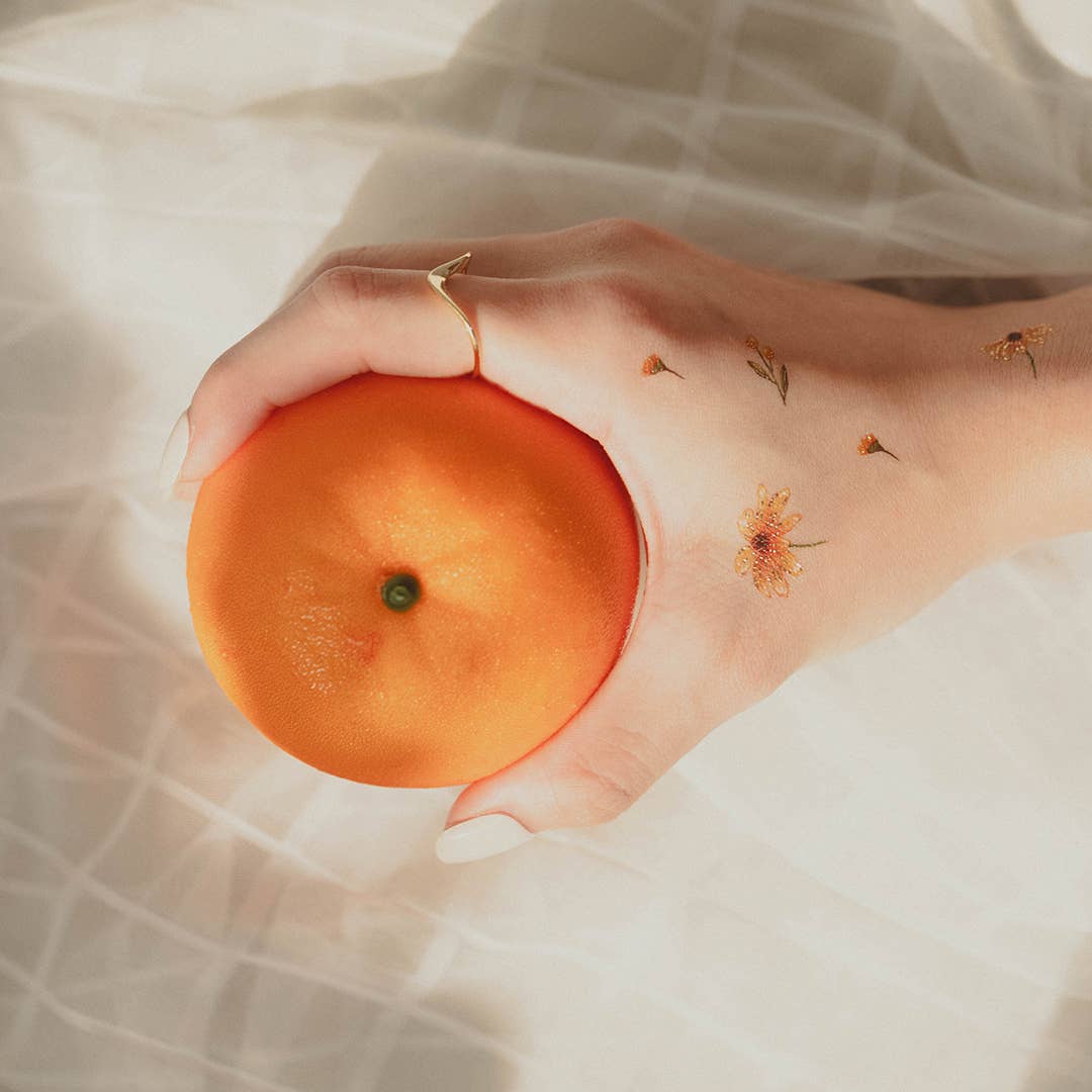 PAPERSELF – Tatuagem temporária por atacado – Adesivos de tatuagens temporárias de flores e frutas16