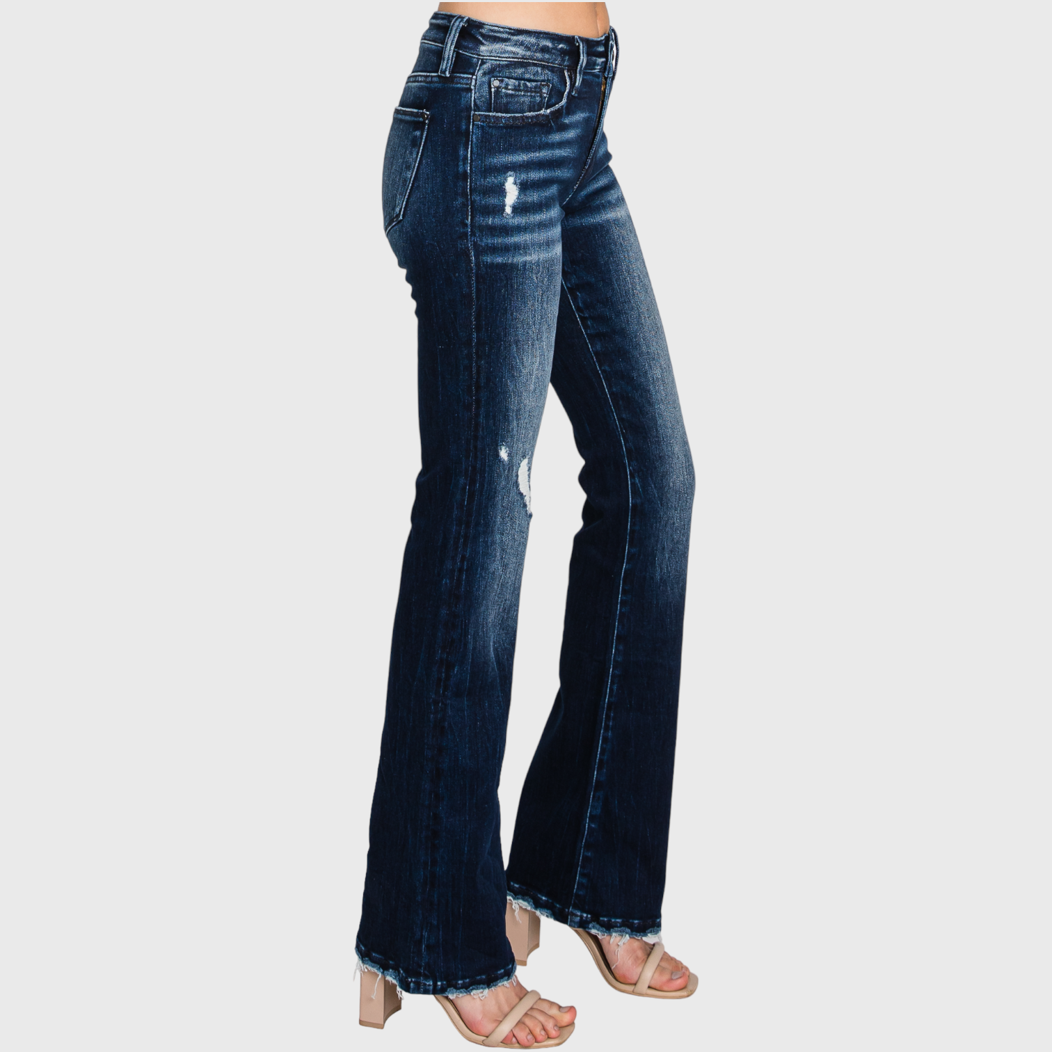 Petra153 - Wholesale Jeans - Women's - P550MB-DK MID RISE STRETCH CLASSIC BOOTCUT JEANS8