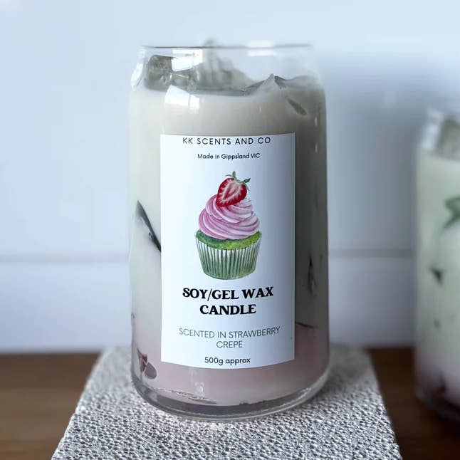 Iced Strawberry Matcha Candle for wholesale by KK Scents & Co.