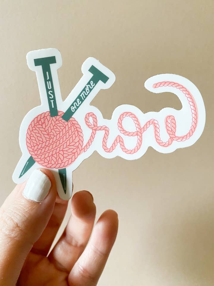 Adesivo temático de tricô apenas mais uma linha por atacado de Bottlebrush Graphics