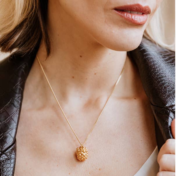 Colar de Framboesa Banhado a Ouro de 18 Quilates por atacado de Love Green Jewellery