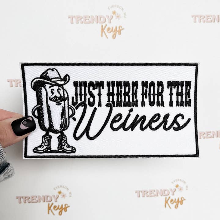 TrendyKeys - Wholesale Patch - Just here for the Wieners for Hats, Bags & More0