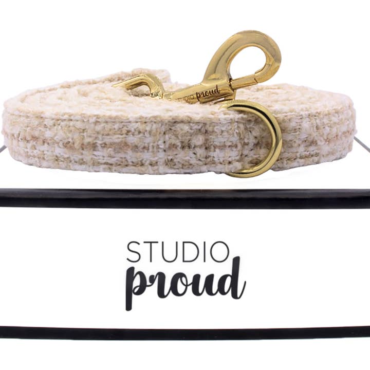 Manzoni - Hundeleine - Beiger Tweedstoff für den Großhandel von Studio Proud