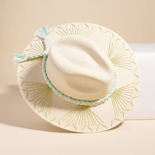 Hand-Stitched Fine Palm Hat - Mint Green for wholesale by COCOMAR