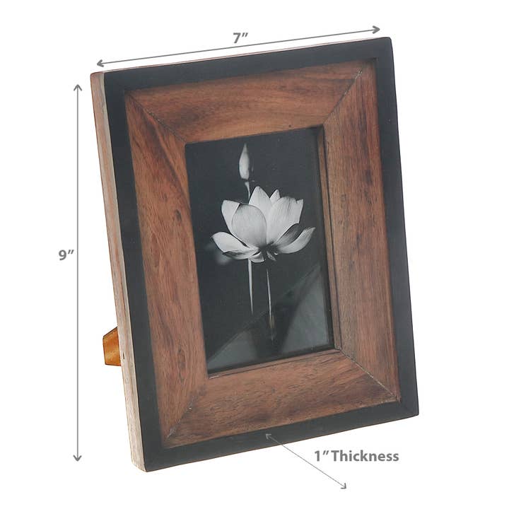 Multi 4X6"Black & Natural Finish Photo Frame for wholesale on Faire
