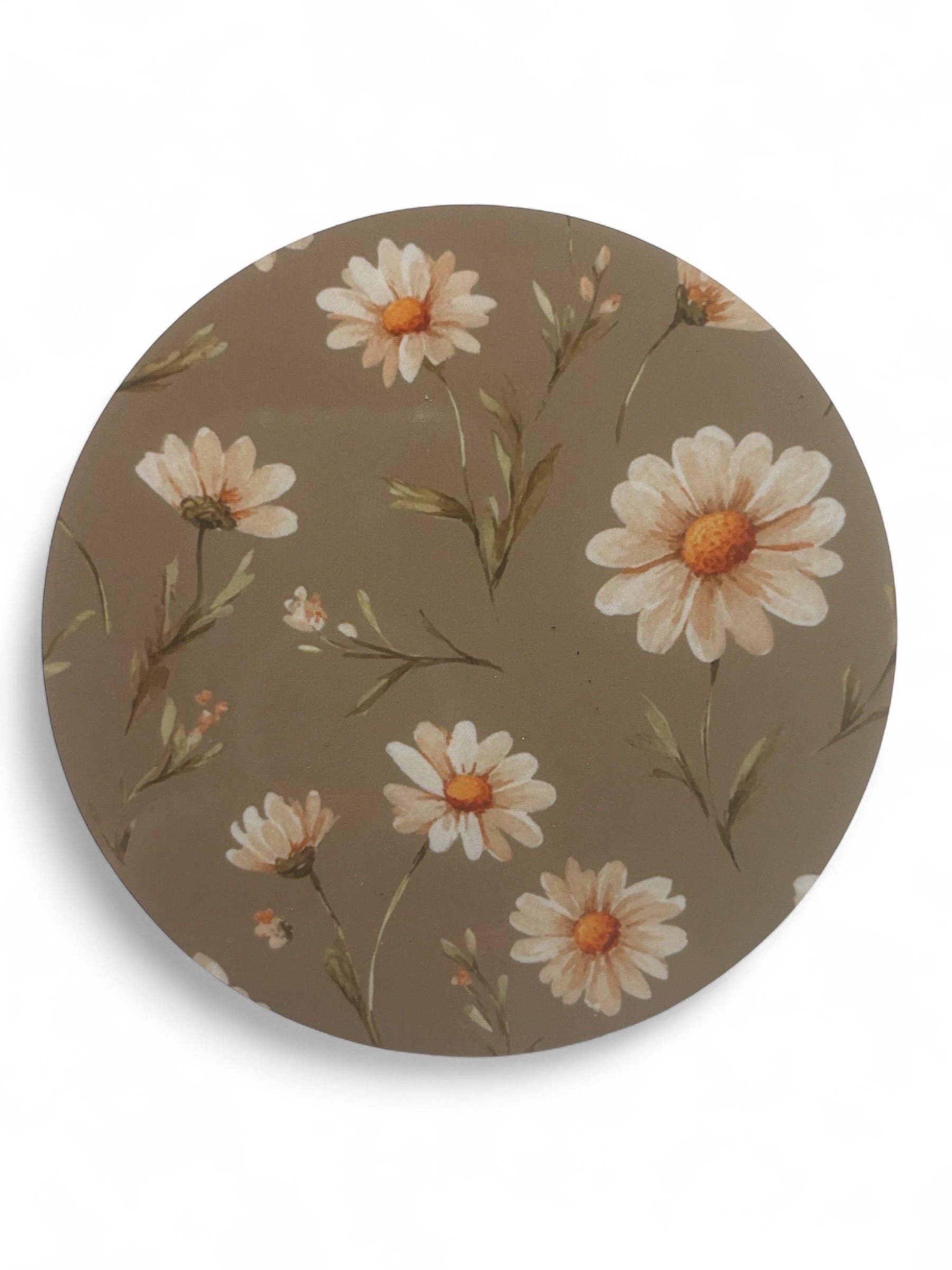 simply creative – wholesale Coasters – Printed  Green Daisy Wooden Coasters for Stylish Home Décor2