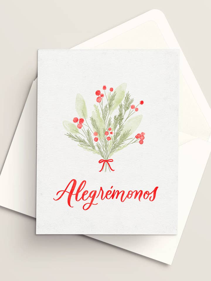 Alegrémonos | Tarjeta cristiana | Tarjeta hecha a mano | Tarjeta de fiestas | Tarjetas navideñas | Navidad 2025 | Basada en la fe for wholesale by Vivi Furlong