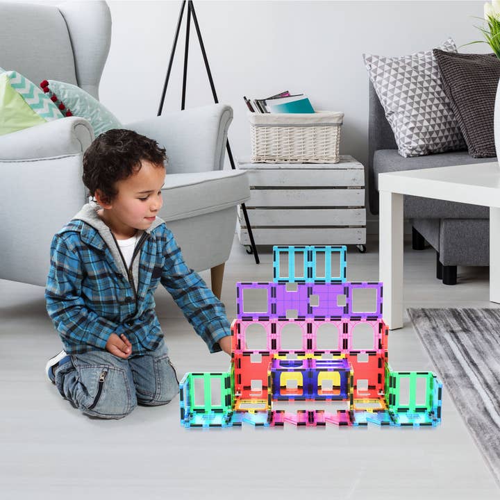 PicassoTiles - Wholesale Building Set - Kids - 42 Piece Magnetic Building Tileset