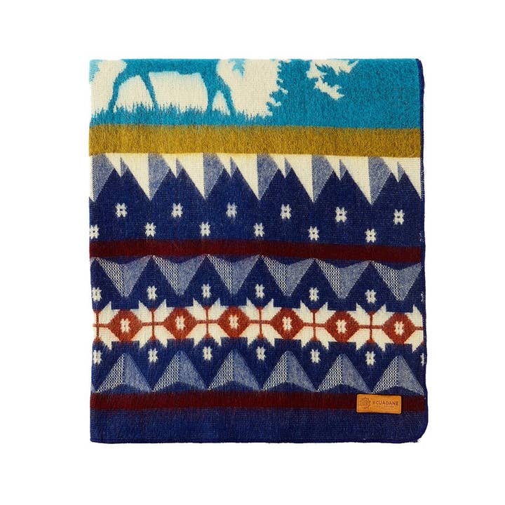 HomeRoots - Wholesale Throw blanket - Ultra Soft Blue Ski Mountain Handmade Queen Size Blanket2