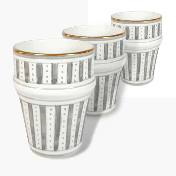 High crafty - Wholesale Coffee/Tea Cup - Hand-Decorated Moroccan Ceramic Tea Cups with Pure Gold Orna2