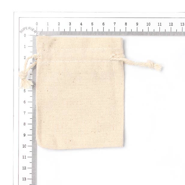 Inca UK – Saco de presente por atacado – Saco de Algodão Cru, Não Branqueado, com Cordão. Tamanho 9,5x8cm2