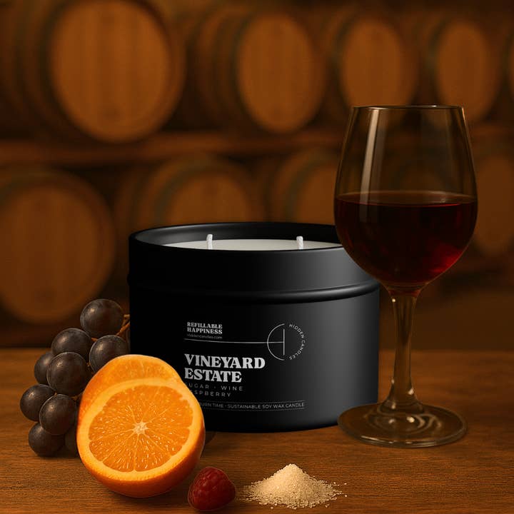 Hidden Candles - Wholesale Jar/Filled Candle - Vineyard Estate Candle Refill5