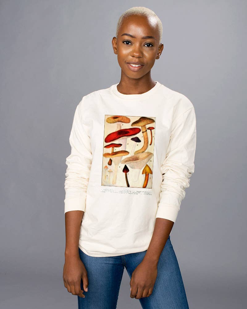 Ivory Mushroom Vintage Long Sleeve Shirt for wholesale on Faire1