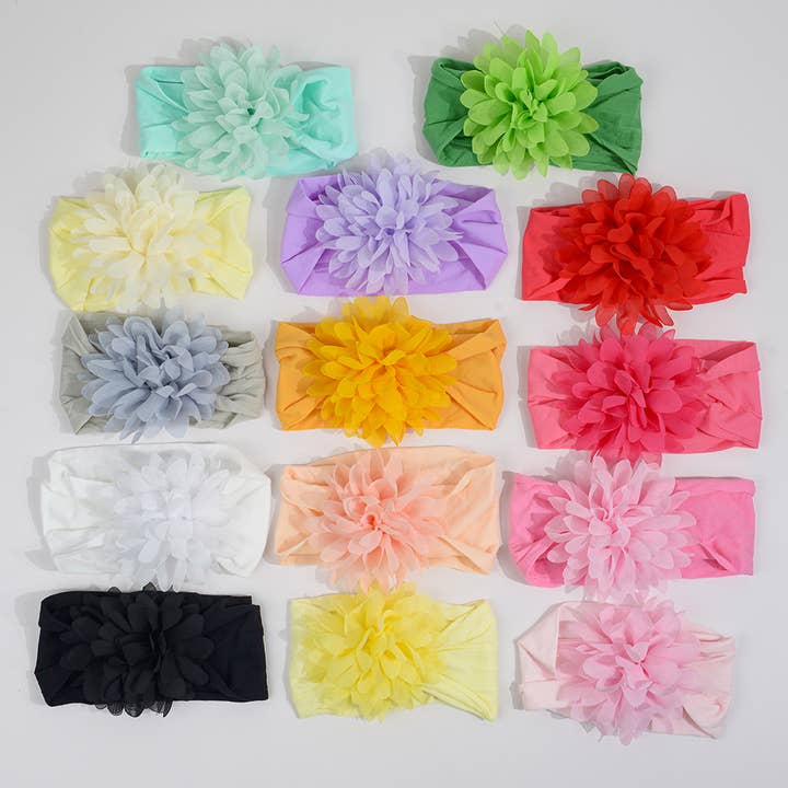 Flower Baby Haarband aus Nylon mit Schleife für den Großhandel von TheDivaSoap
