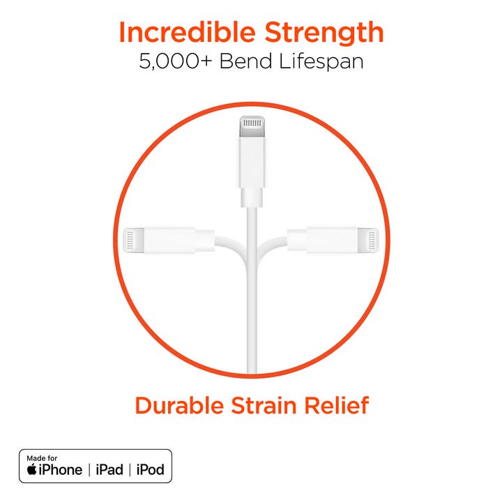 JupiterGear Home - Wholesale Charging cable - HyperGear USB to MFi Lightning Rounded Cable 3ft Bulk 200pc 6