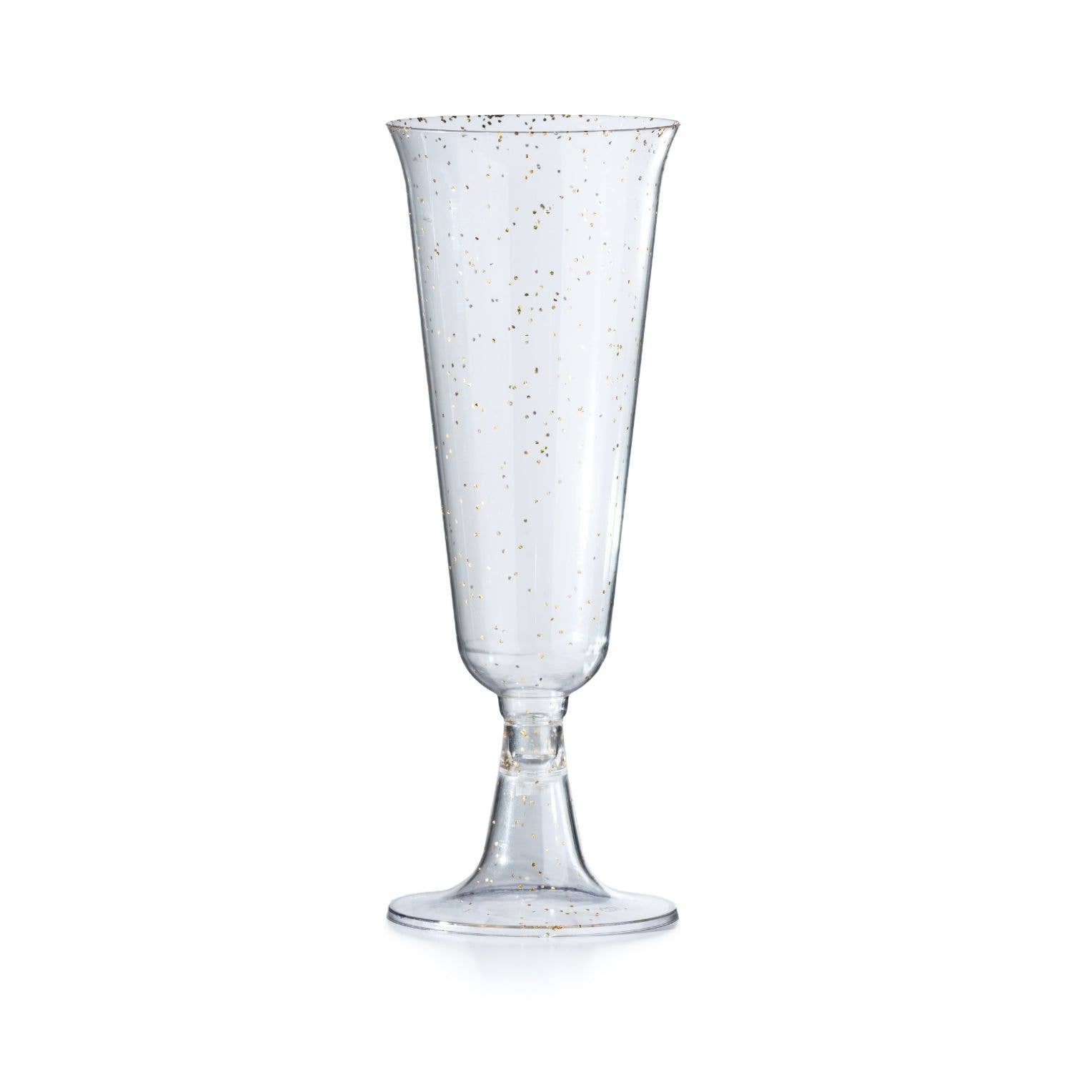 Crown Display - Wholesale Champagne Flute - Exquisite 5 oz. Gold Sparkle Plastic Flute Glasses - 12 ct.2
