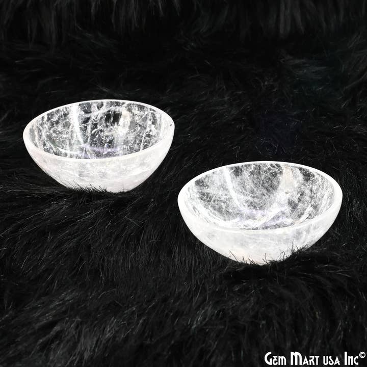 GemMartUSA – wholesale Decorative plate/dish/bowl – Natural Crystal Mini Carved Gemstone Bowl Cup 2 inch5