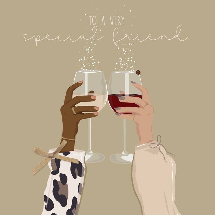 Special Friend, Handmade Card - Mocha Gem Embellishment for wholesale by The Handcrafted Card Company