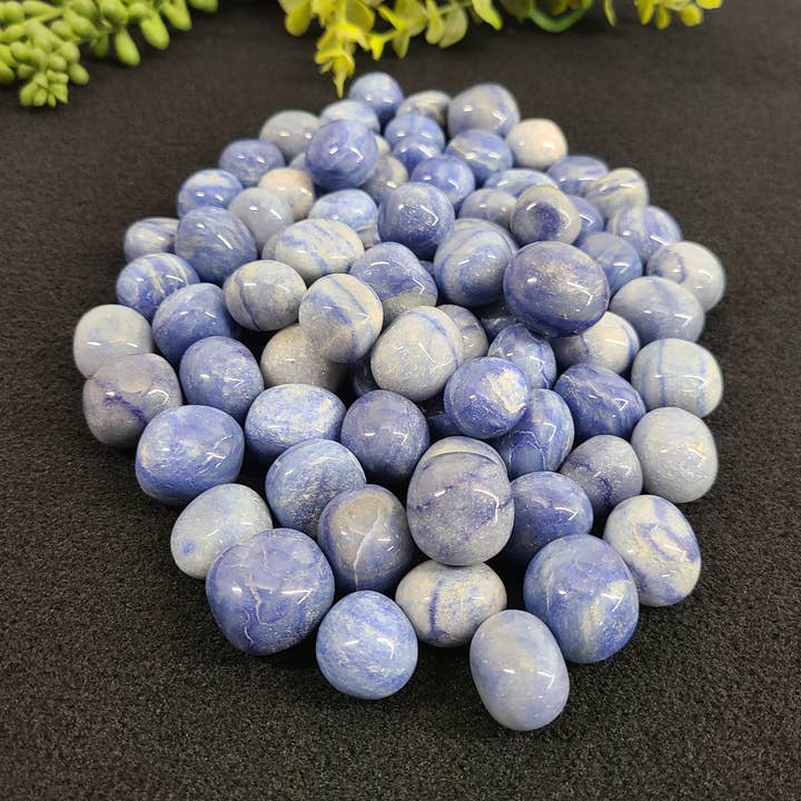 Blue Aventurine Tumbled Stone (0.5kg/1.1lbs) 20-25mm for wholesale by Meraki Gemstones