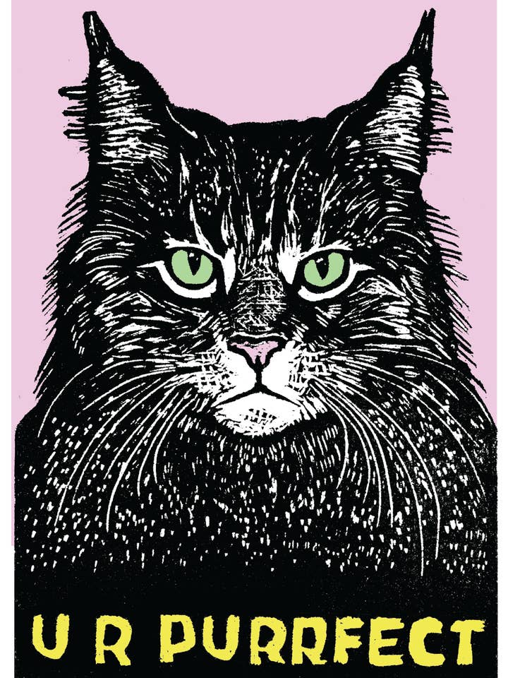 U R PURRFECT Cat - Greeting Card w/ envelope, blank inside 5x7" (Copy) for wholesale by Pixel Palmer