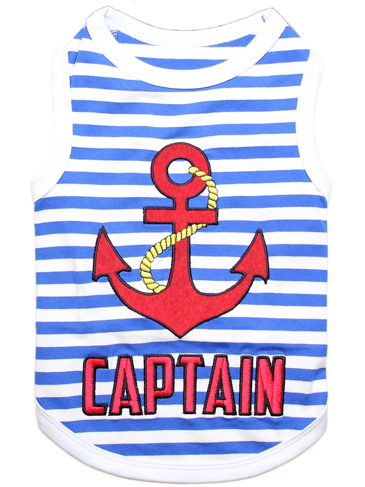 Captain Dog T-Shirt – Nautical & Stylish Pet Outfit for Dogs for wholesale by Parisian Pet®