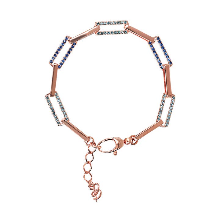 Pulsera de cadena forzada alargada Paperclip con forma cúbica para venta al por mayor de Bronzallure