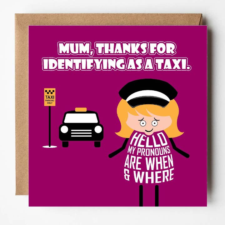 Funny mum taxi card | Mother's Day | Mum's Birthday | Humour for wholesale by VERSED AID