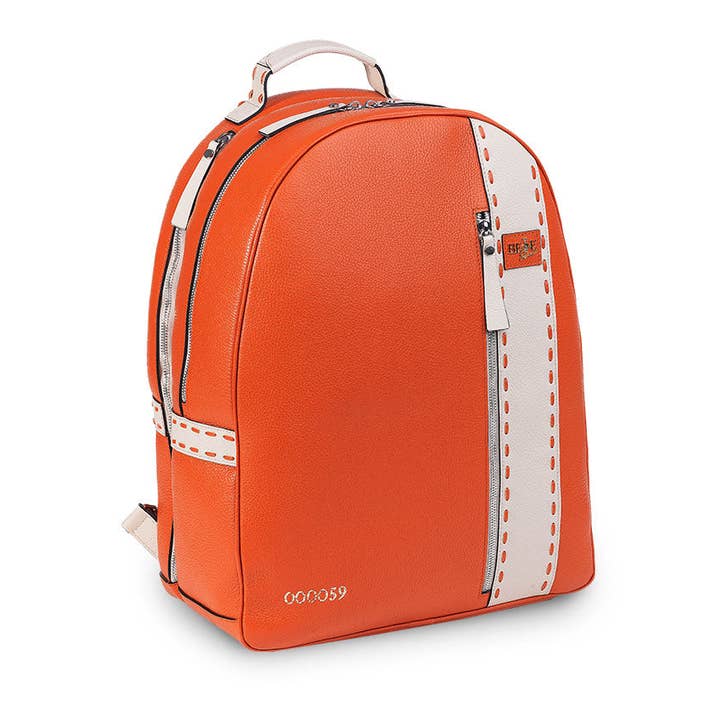 BeePack Como mochila deportiva en piel naranja auténtica para venta al por mayor de BEETENNIS