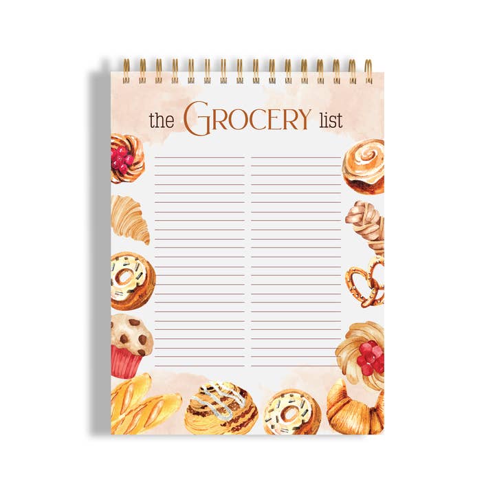 Grocery List Wire Bound Notepad - Pastry for wholesale by The Paxton Press