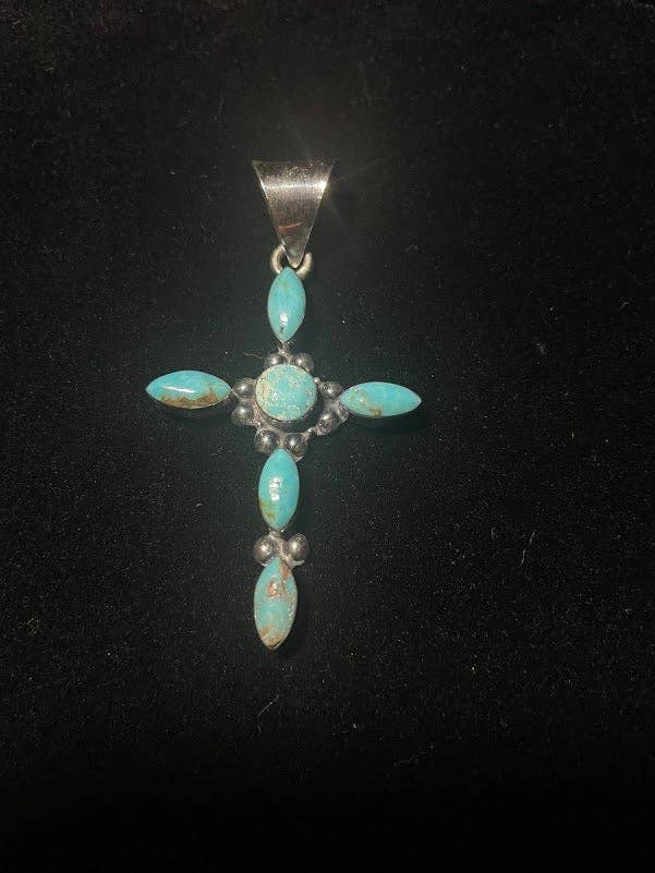 Turquoise & Sterling Silver Classic Cross Pendants for wholesale by Regul Silver