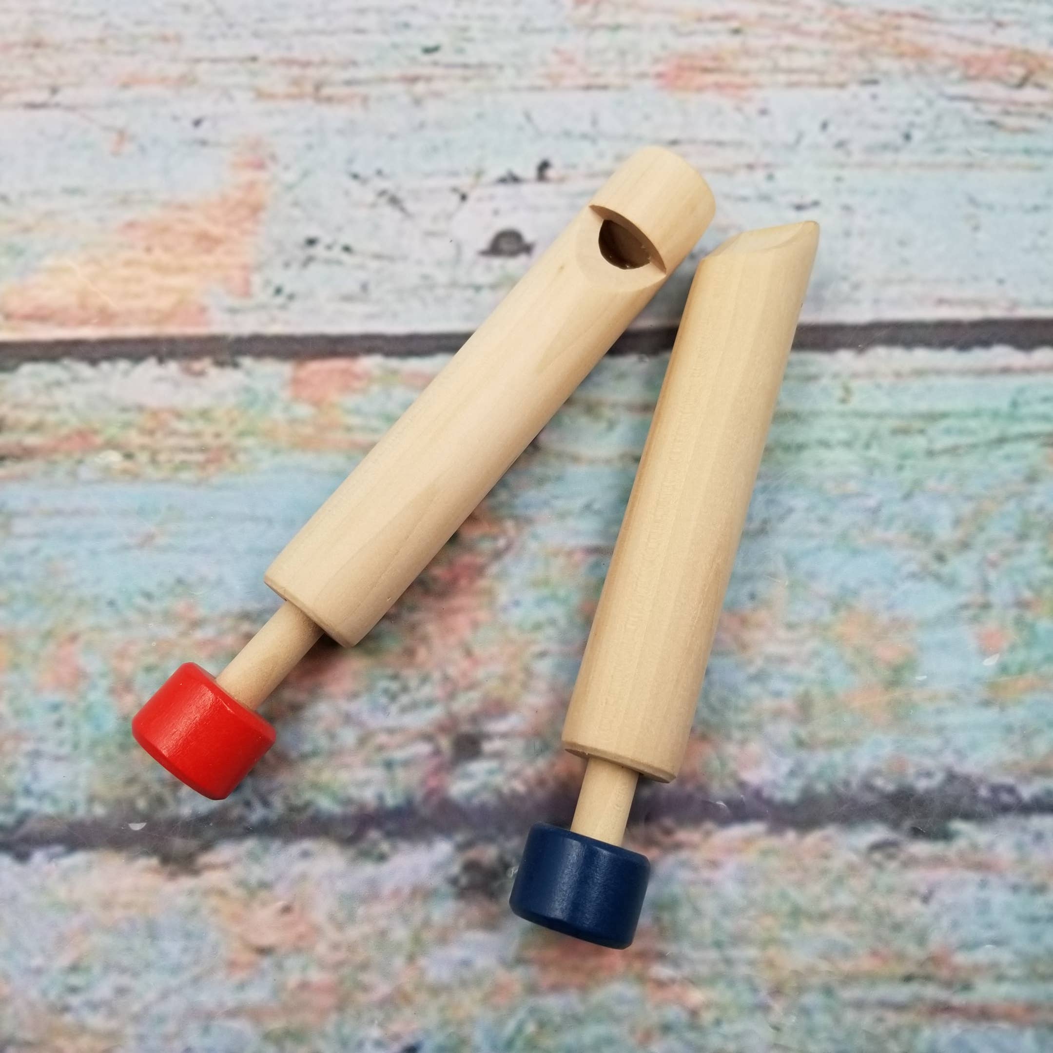 MIAS SHOP - Wholesale Classic Toy - Kids - Wooden Colored Short Flute Whistle Toy3