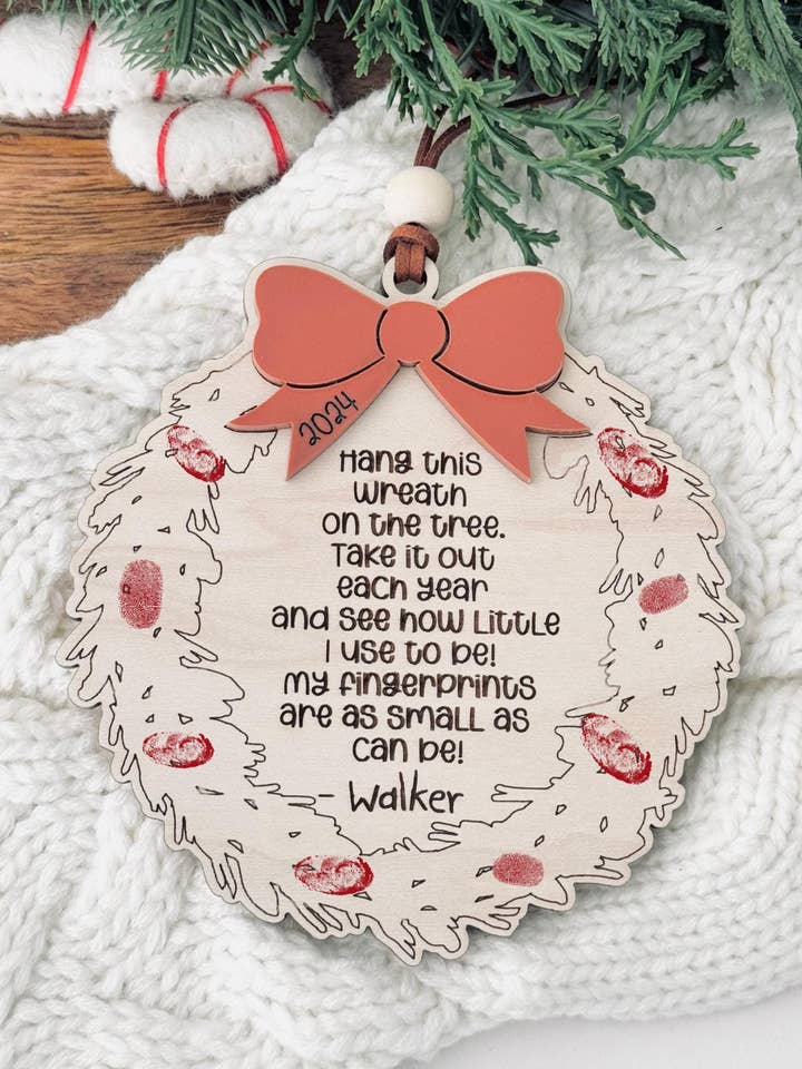 DIY Christmas Fingerprint & Candy Cane Craft Kit for wholesale by ModernSawdust