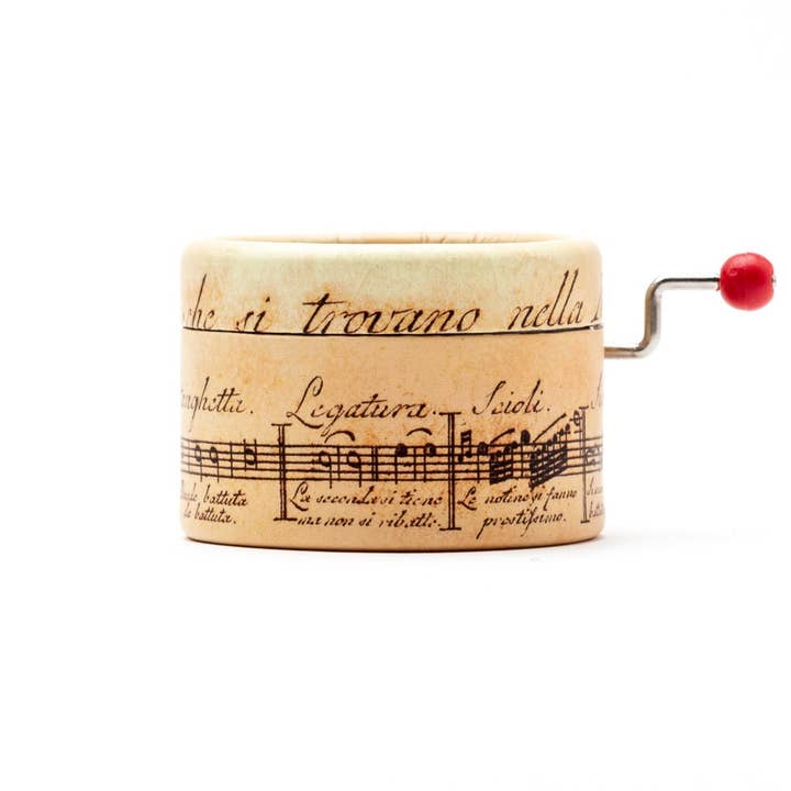Small music box decorated with ancient musical writing. Cho for wholesale by esdemusica by Rocio