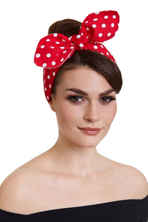 Headband in Red & White Polka Dots for wholesale by Dolly & Dotty