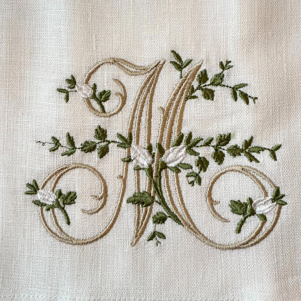 Arte Italica & Crown Linen Designs – Großhandel Geschirrtücher – Florales Monogramm-Handtuch - Neu11
