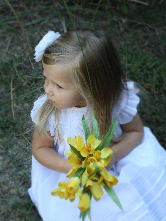 24692 Precious White Bishop Dress for wholesale by Will'beth