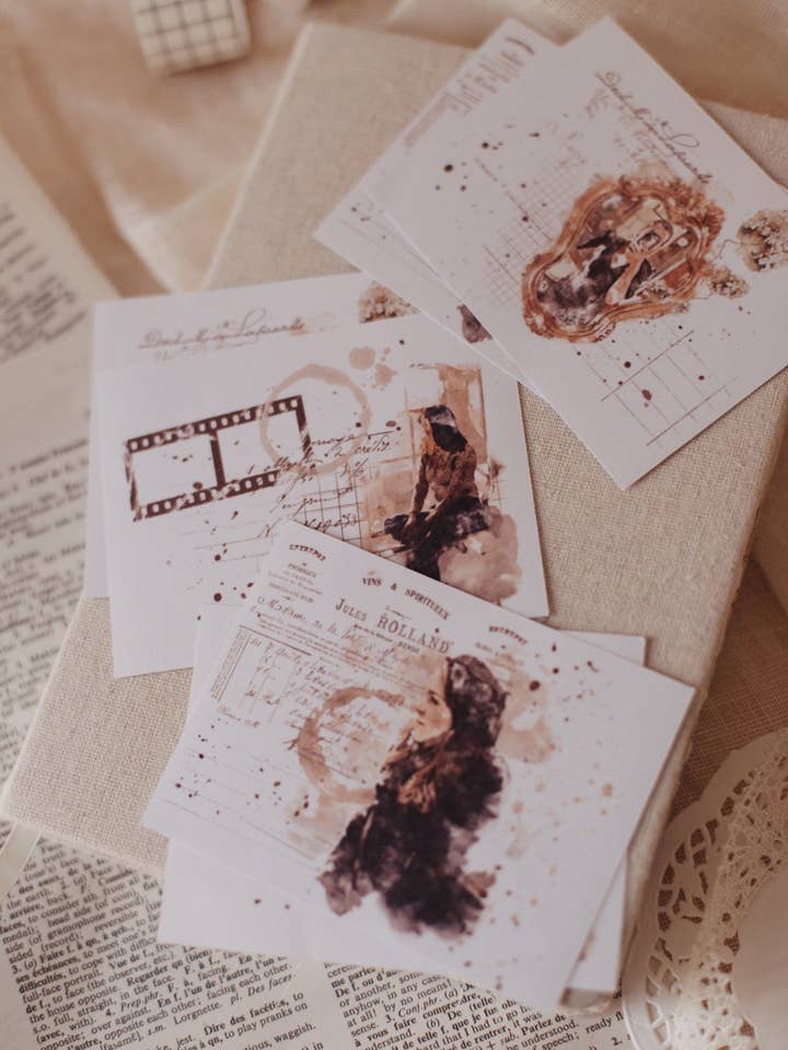 6 watercolor clear matte stickers for wholesale by Chapteries