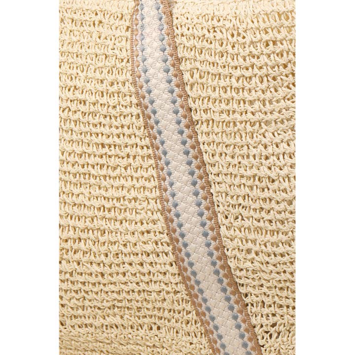 Anarchy Street - Wholesale Tote Bag - Women's - Embroidered Strap Straw Knit Tote Bag