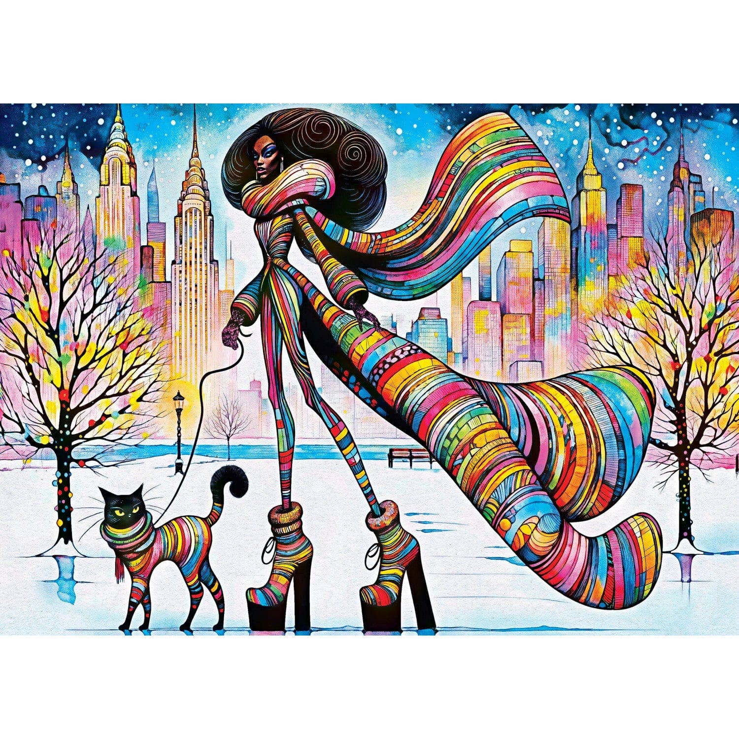Masterpieces Puzzles - Wholesale Puzzle - Adult - Catwalk Couture - Chic Kitty Stroll 1000 Piece Jigsaw Puzzle1